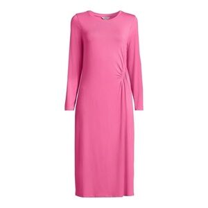 Women's Long Sleeve Ruched Midi Dress- NWT